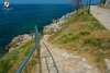La scalinata che porta sulla spiaggia Monte Rovigno